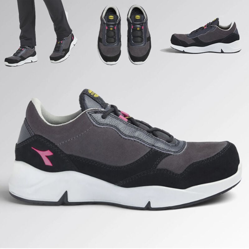 foto del prodotto utility athena low s3l fo sr esd nero fumo pomodoro scarpa scarpe antinfortunistiche 38 diadora