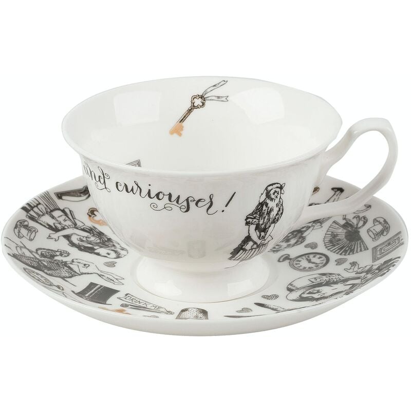 foto del prodotto v and a victoria albert tazza e piattino de colore bianco de alice in wonderland de.