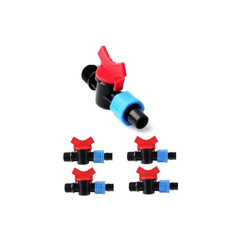 foto del prodotto v lvula de bola de cinta de riego por goteo 1 2 rosca 16mm, llave de paso pack de 5 unidades. offerta esclusiva