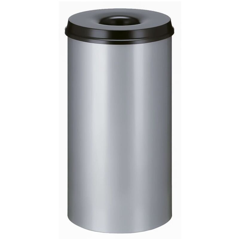 foto del prodotto v part cestino per carta autoestinguente 50 l argento e nero
