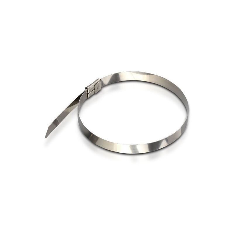 foto del prodotto v tac 100 fascette in acciaio inox 4.6x200mm stringitubo metalliche inossidabile per legare fili cavi tubi sku 11188