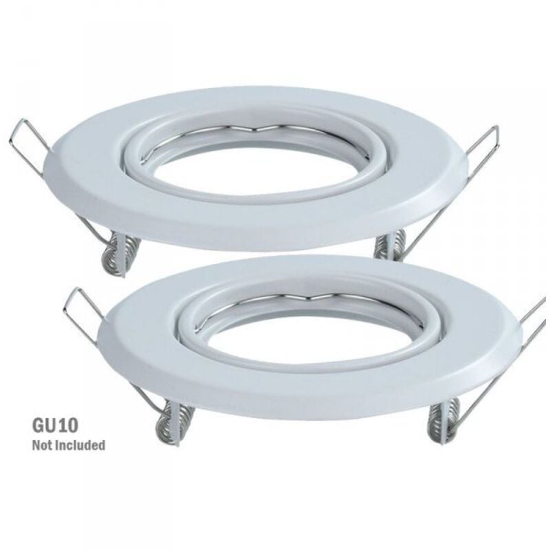 foto del prodotto v tac 2 portafaretti da incasso rotondi gu10 bianco vt 817 8938
