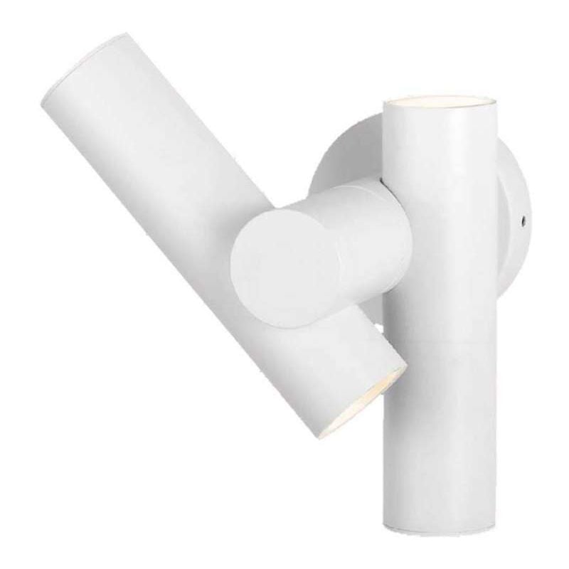 foto del prodotto v tac 2faretti led da muro 6w con doppio fascio luminoso regolabile a 360 colore bianco 3000k ip44