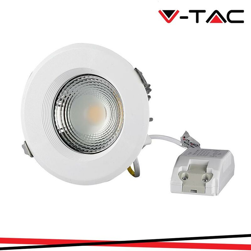 foto del prodotto v tac 40w led cob downlight reflector high lumen 3000k luce calda