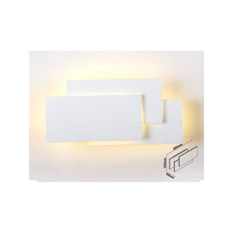 foto del prodotto v tac applique lampada led da muro 12w 4000k carcassa bianca rettangolare con forme sovrapposte ip20 sku 8203
