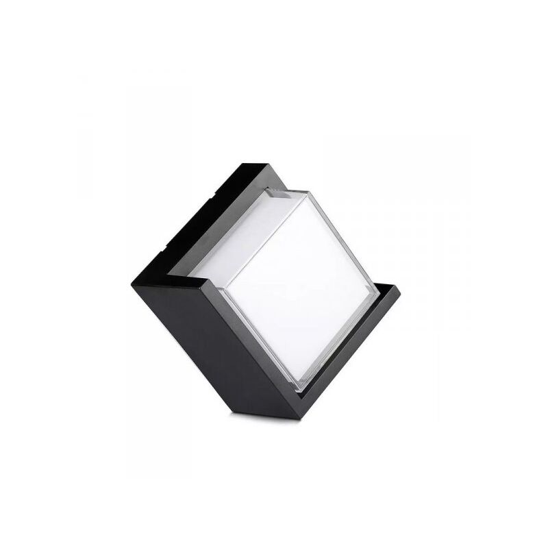 foto del prodotto v tac applique lampada led da muro parete quadrato neutro 4000k 12w con diffusore semicoperto colore nero sku 218540