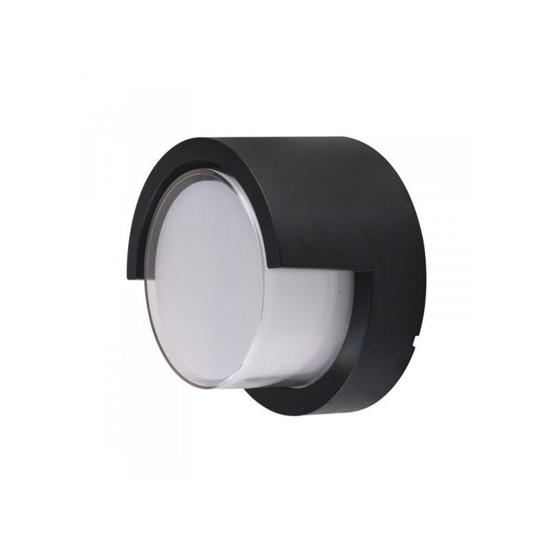 foto del prodotto v tac applique lampada led da muro parete rotondo neutro 4000k 12w con diffusore semicoperto colore nero sku 8538