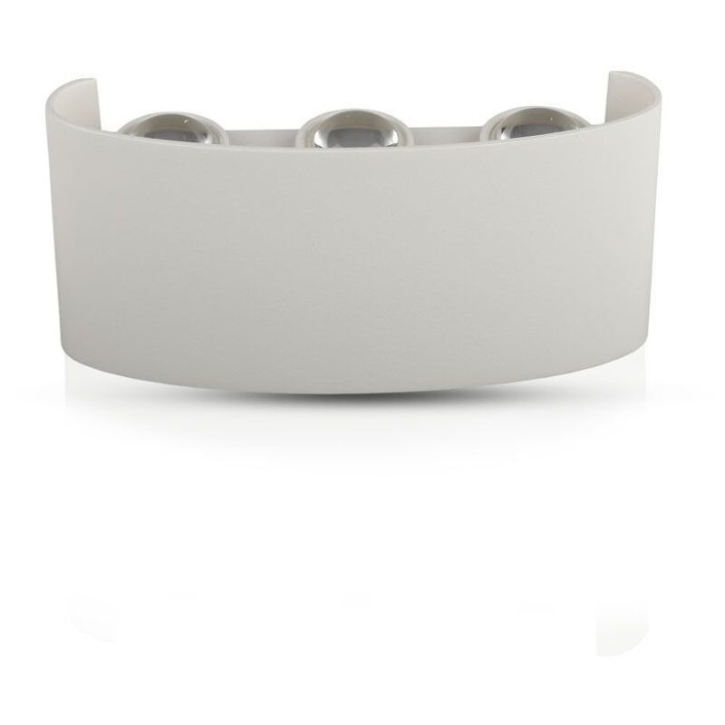 foto del prodotto v tac applique led da muro 6w doppio fascio luminoso corpo bianco bianco caldo ip65
