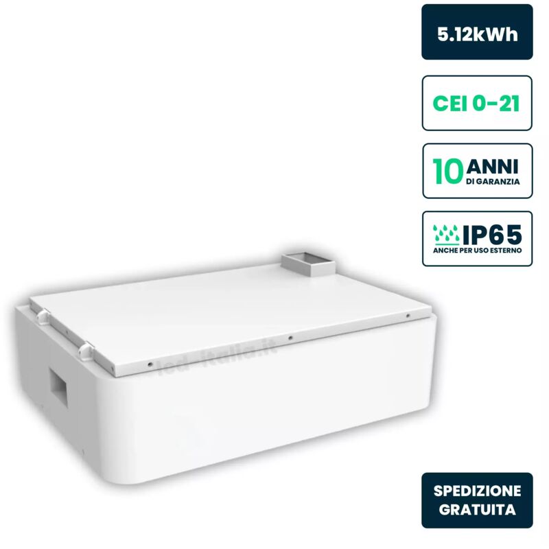 foto del prodotto v tac batteria accumulo impilabile 5.12kwh lifepo4, alta tensione, cei 0 21 ip65