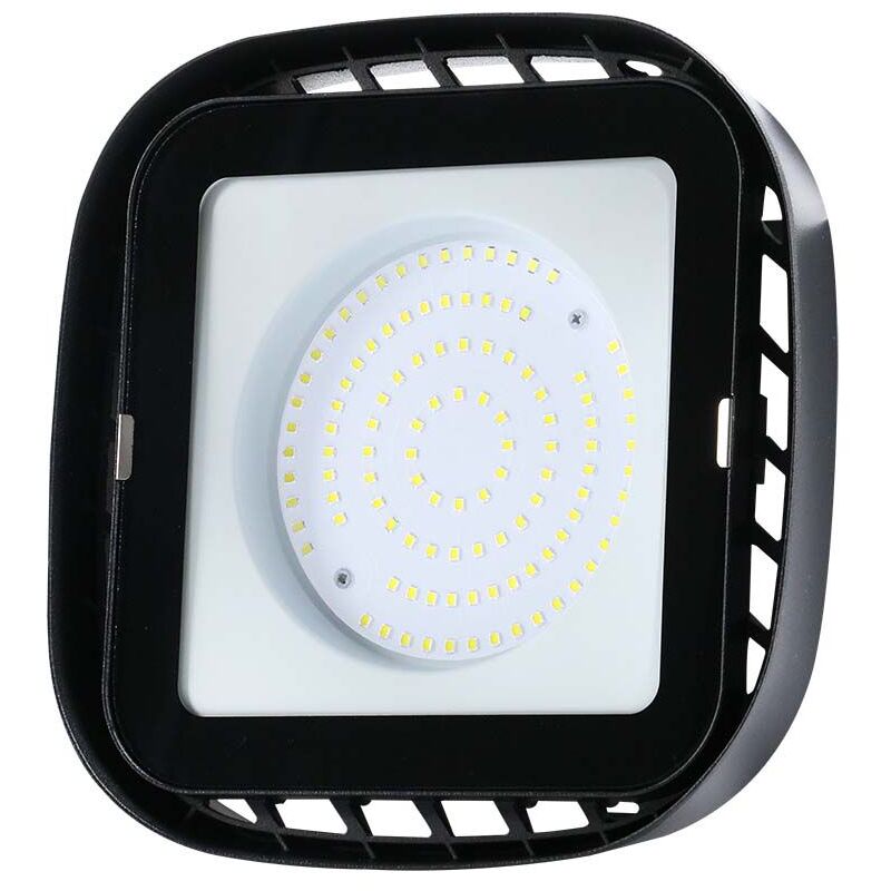 foto del prodotto v tac campana led smd cappellone industriale 100w quadrato colore nero luce 6500k ip65 10040