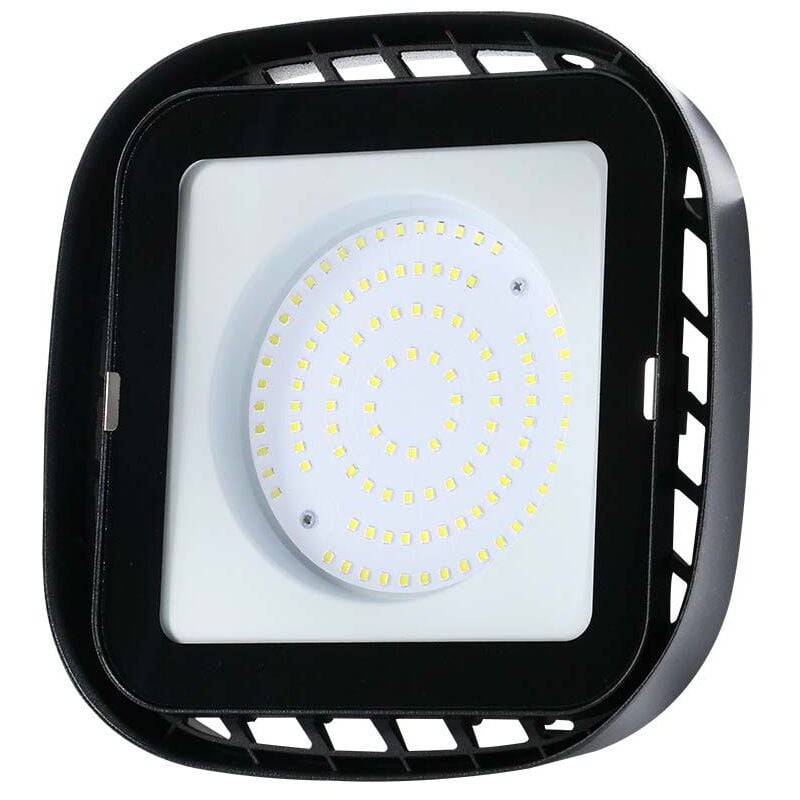 foto del prodotto v tac campana led smd industriale cappellone 100w quadrato colore nero luce 4000k ip65 10035