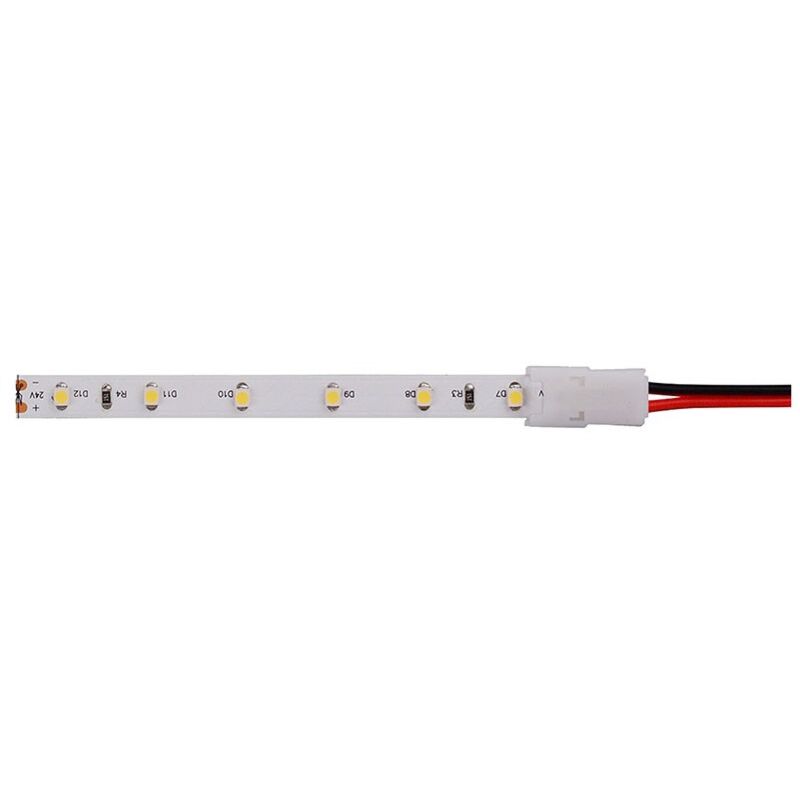 foto del prodotto v tac connettore per strip led flessibile larghezza 10mm ad innesto rapido 2 pin e cavi a saldare