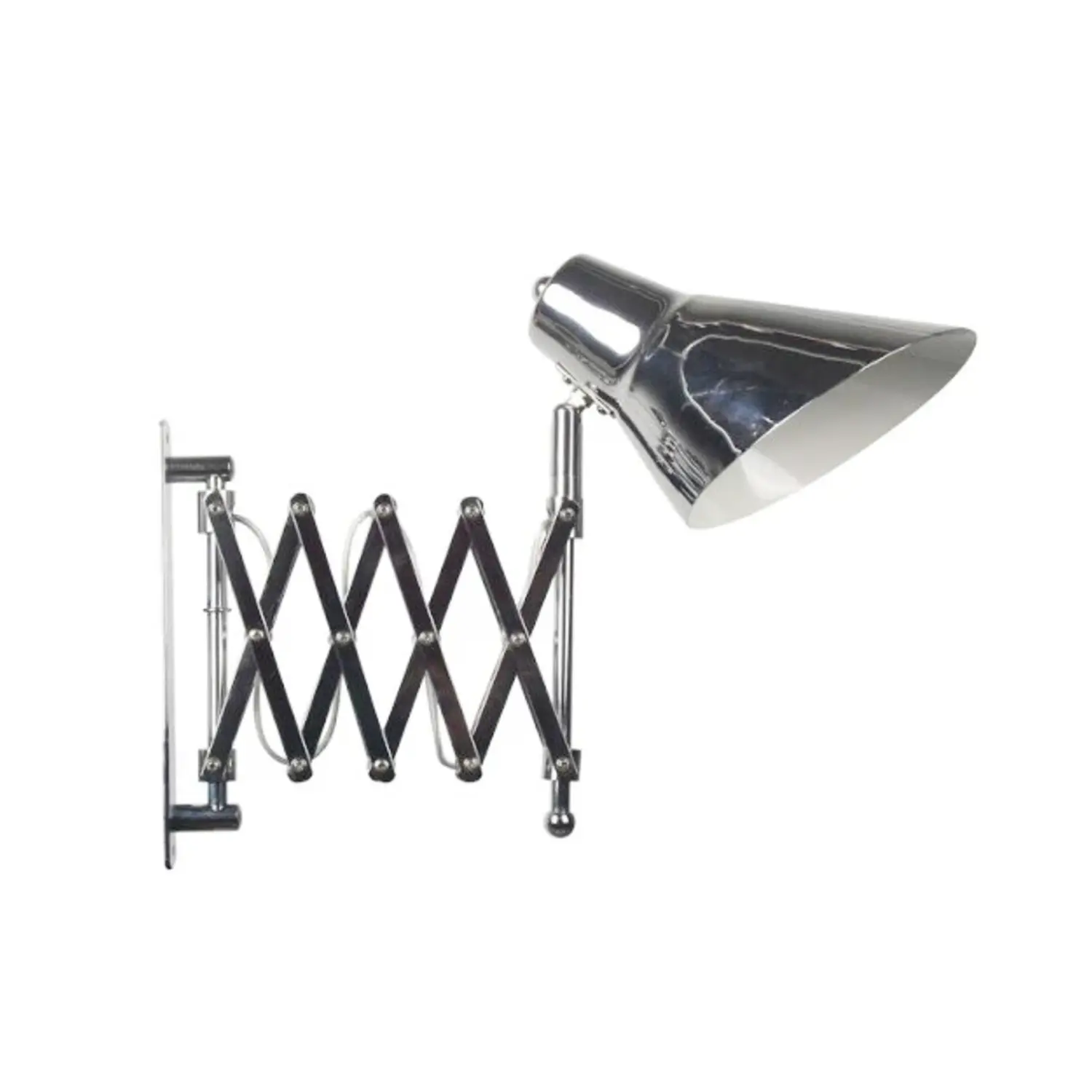 foto del prodotto v-tac faretto lampada da parete a soffietto design allungabile e27 cromo