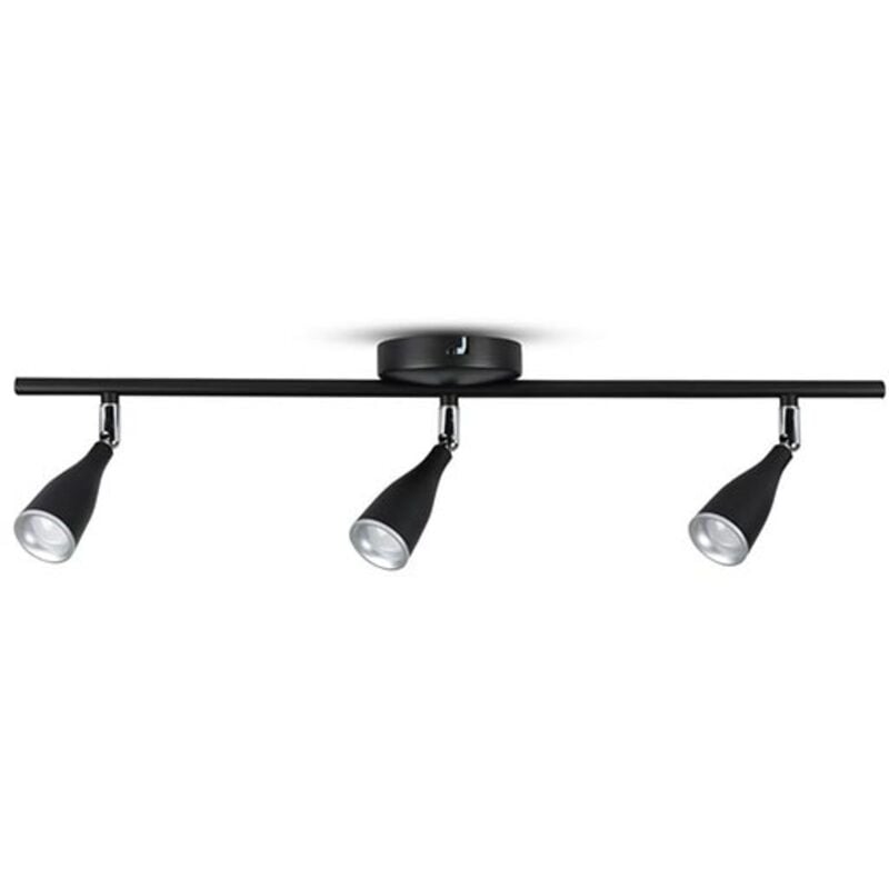 foto del prodotto v-tac faretto led da muro triplo 13,5w con testa orientabile colore nero bianco caldo ip20