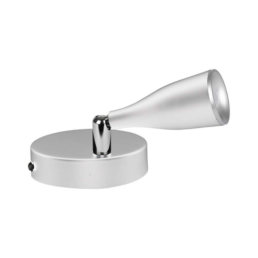 foto del prodotto v tac faretto led da parete 4.5w applique con testa orientabile colore bianco satinato luce 4000k ip20