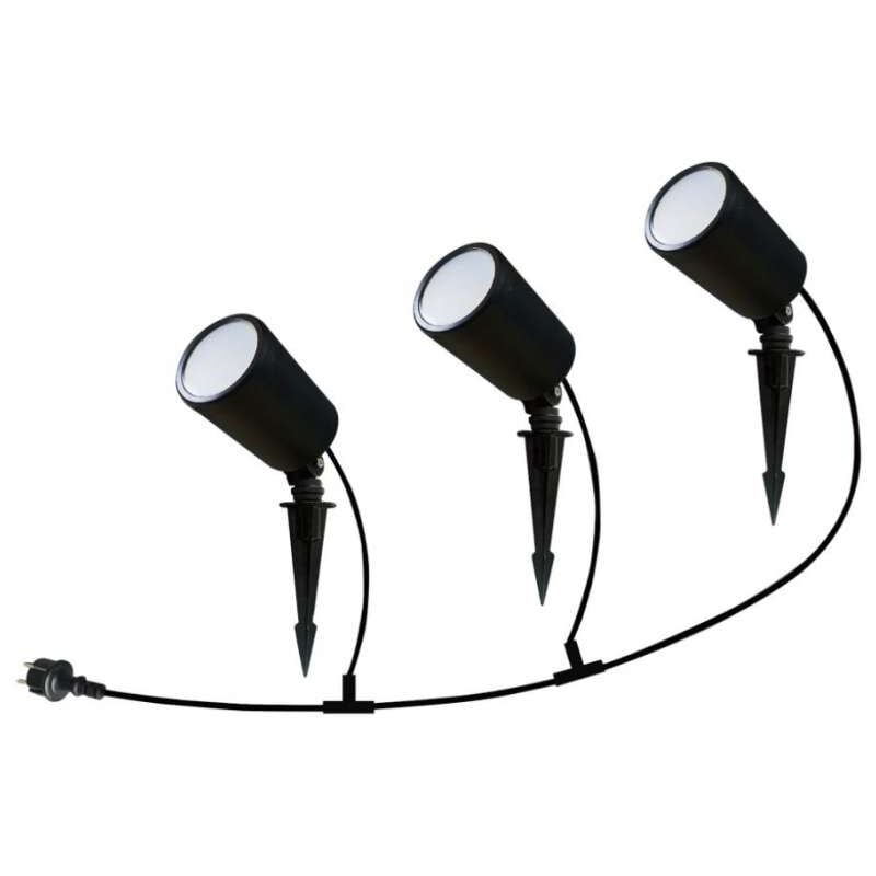 foto del prodotto v tac faretto led giardino picchetto 3x7w smart alexa colore nero cct rgb 3in1 dimmerabile ip65