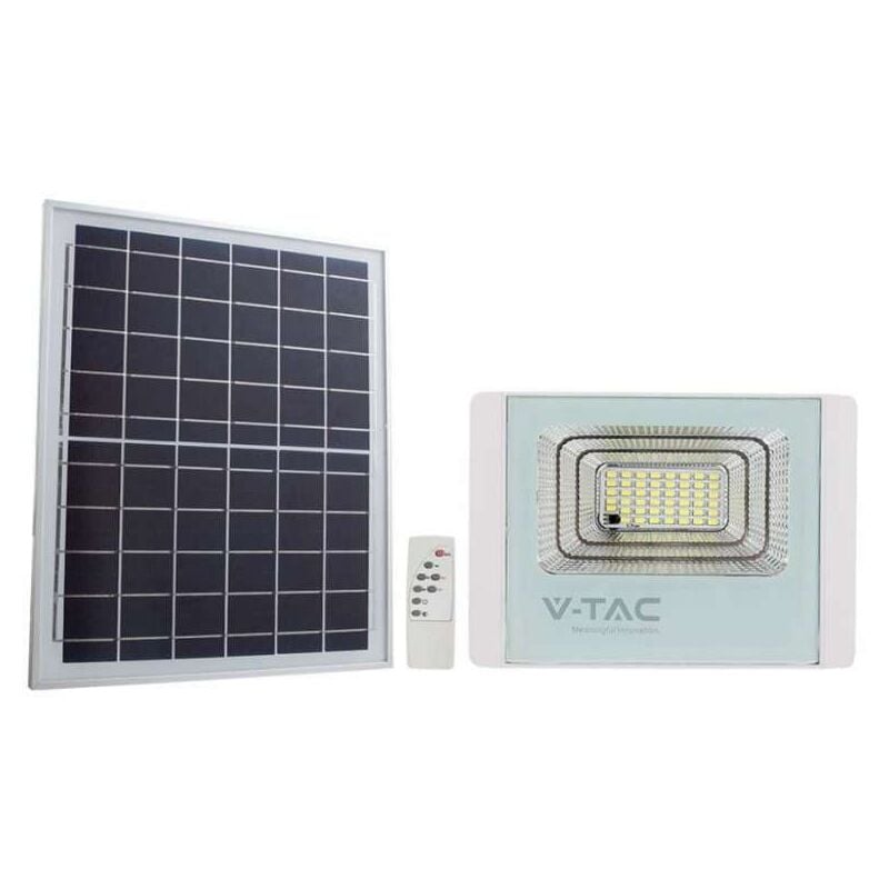 foto del prodotto v tac faro led con telecomando e pannello solare 20w colore bianco 4000k ip65
