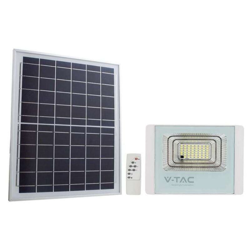 immagine 0 del prodotto v tac faro led con telecomando e pannello solare 40w batteria lfp colore bianco 6400k ip65