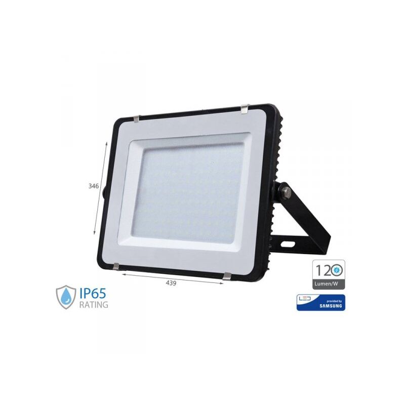 foto del prodotto v tac faro led flood slim alta luminosita 120lm w 200w 24000lm freddo 6400k carcassa nera ip65 chip samsung sku 779