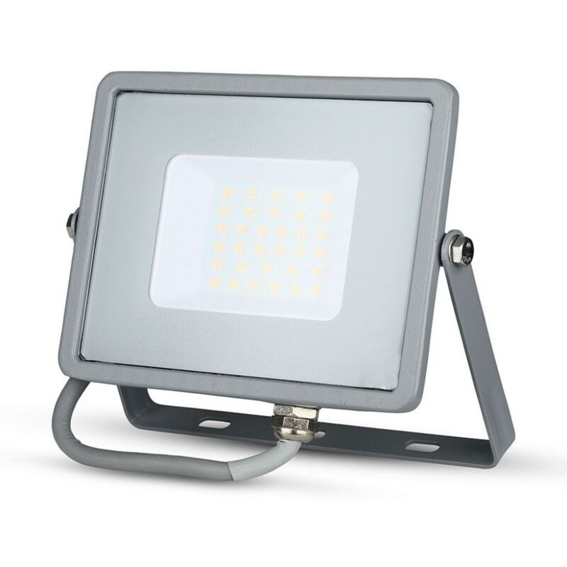 foto del prodotto v-tac faro led smd chip samsung 30w colore grigio bianco caldo ip65