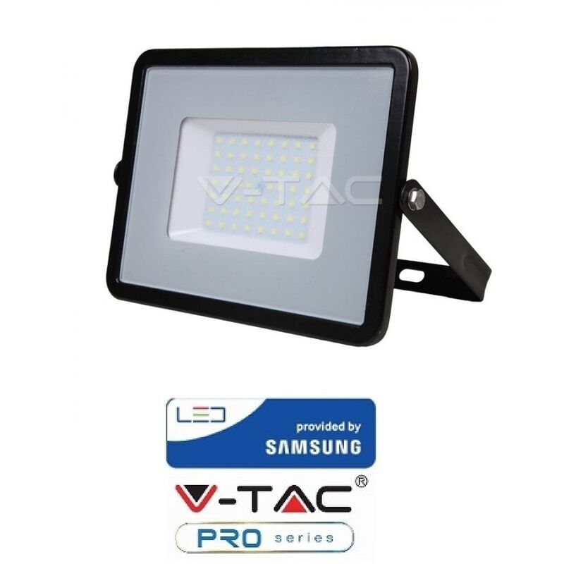 foto del prodotto v tac faro nero led ip65 50w ultrasottile chip samsung pro vt 50b 4000k sku 407