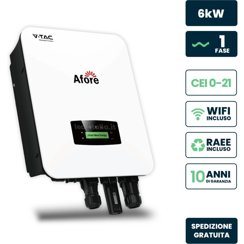 foto del prodotto v tac inverter monofase ibrido on grid off grid 6kw meter wifi e ta garanzia 10 anni ip65