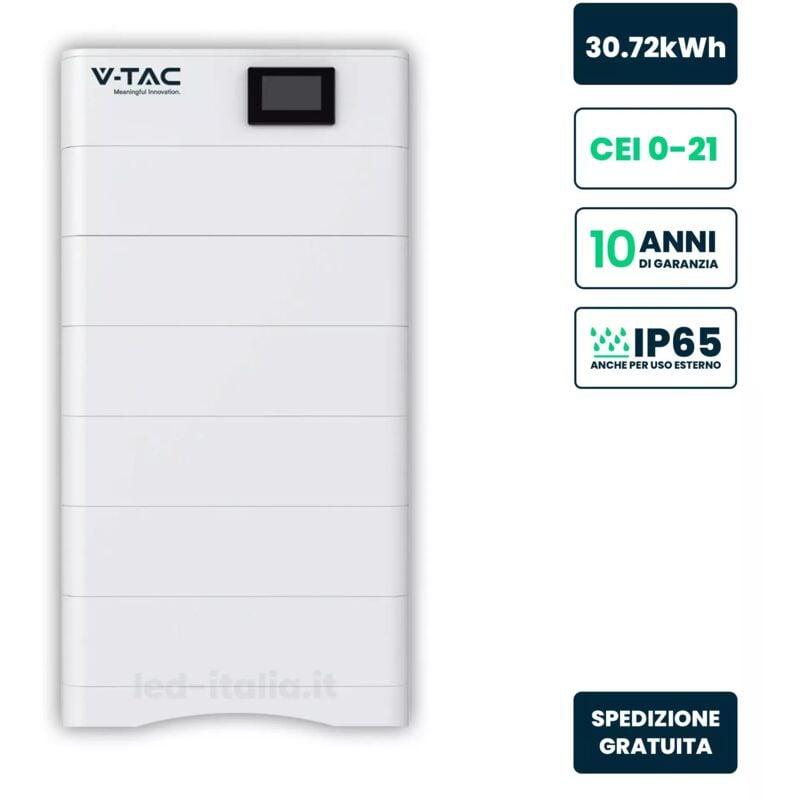foto del prodotto v tac kit 6 moduli accumulo alta tensione 30.72kwh lfp 100ah 307.2v ip65