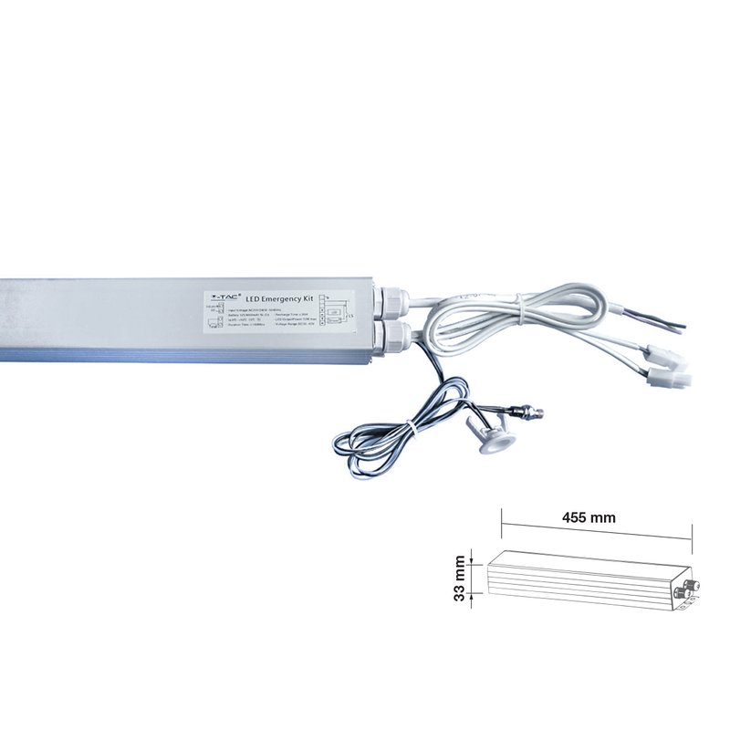 foto del prodotto v tac kit sistema di emergenza led corrente costante 20 80v per faretto led da 6w fino a 24w autonomia 3 ore sku 8275