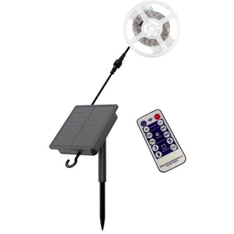 foto del prodotto v tac kit strip led smd2835 con pannello solare 1.2w m 4000k ip67