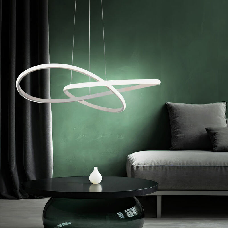 foto del prodotto v tac lampada a sospensione led lampada da tavolo da pranzo bianca lampada da soggiorno lampada a sospensione design leggero curvo, alluminio, 20w