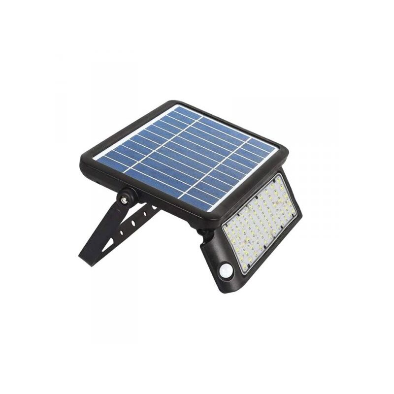 foto del prodotto v tac lampada faro led con pannello solare 10w 4000k doppio sensore pir base inclinabile ip65 sku 9869