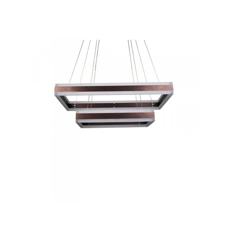 foto del prodotto v tac lampada led a sospensione rettangolare colore coffee marrone doppio anello 600x300mm 400x200mm 3000k 100w dimmerabile triac dimmer sku 3988
