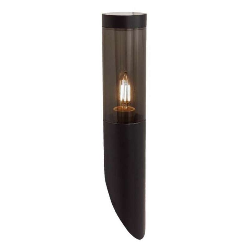 foto del prodotto v tac lampada led da giardino portalampada e27 acciaio vetro fum colore nero fissaggio diagonale ip44