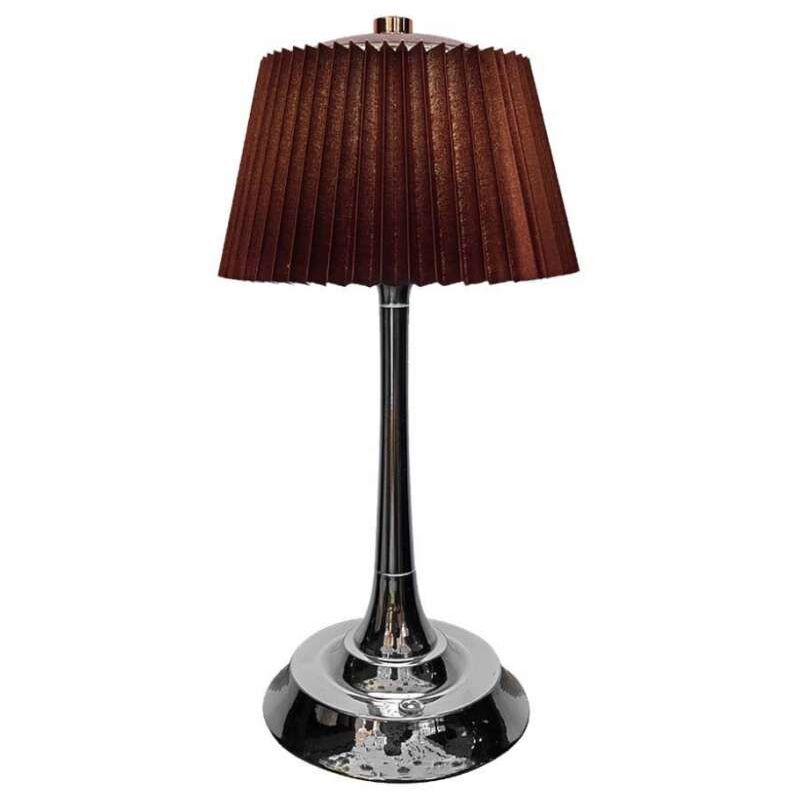 foto del prodotto v tac lampada led da tavolo 1.5w con batteria ricaricabile usb c colore marrone cromato touch dimmerabile 3in1