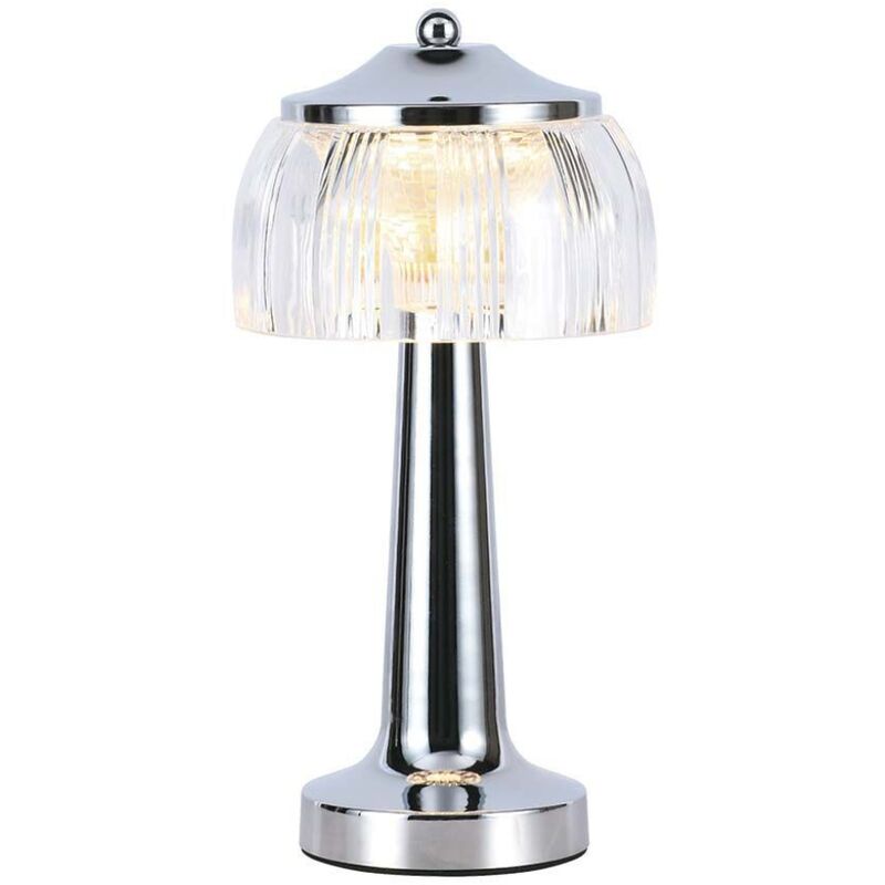 foto del prodotto v tac lampada led da tavolo 1w 13.526.5 colore cromo ricaricabile con usb c touch dimmerabile 3in1