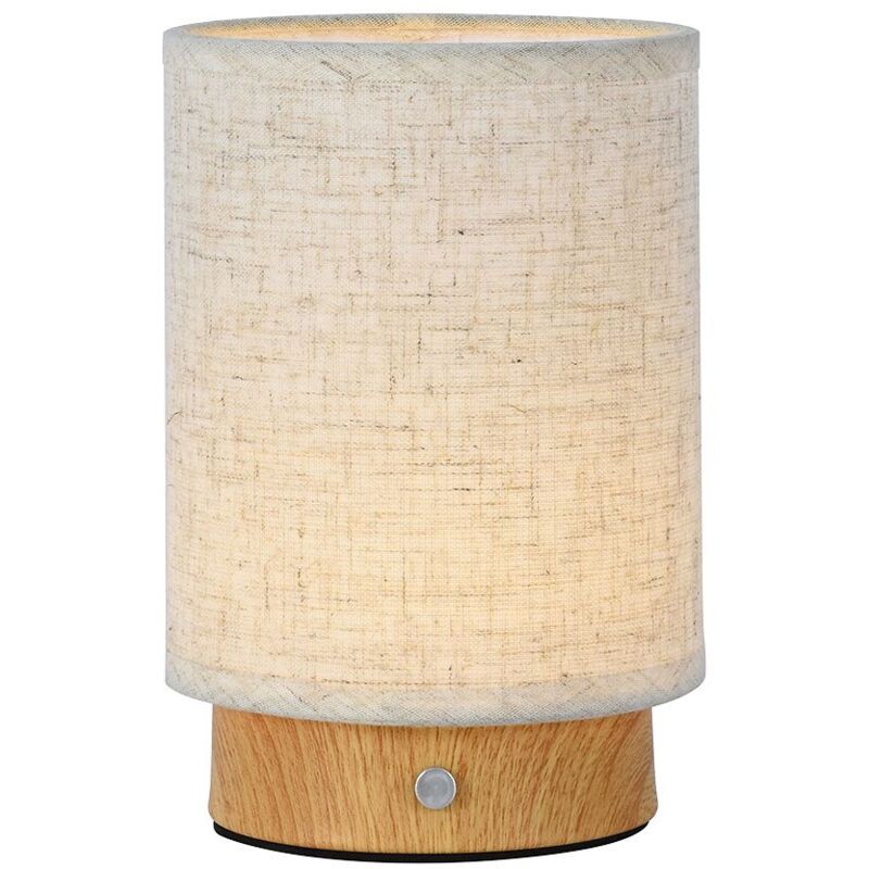 foto del prodotto v tac lampada led da tavolo 3w ricaricabile in legno colore beige usb c touch dimmerabile 3000k 23090