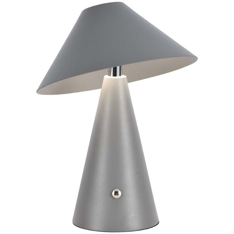 foto del prodotto v tac lampada led da tavolo 3w ricaricabile usb c touch dimmerabile 3in1 in metallo grigio 7949
