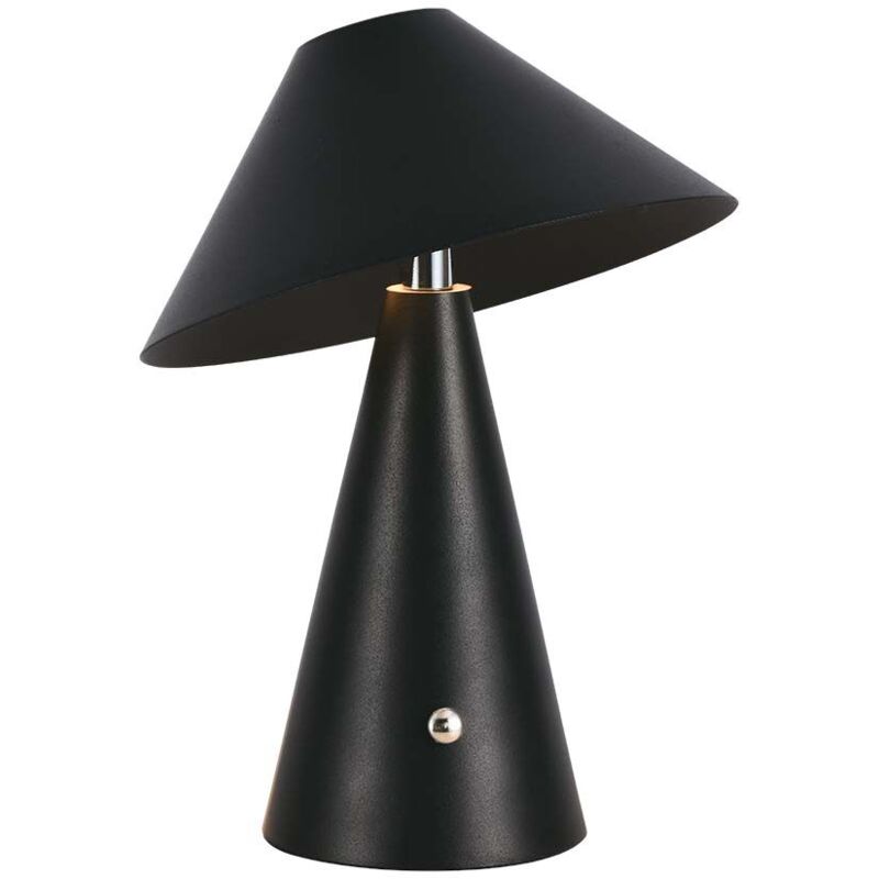 foto del prodotto v tac lampada led da tavolo 3w ricaricabile usb c touch dimmerabile 3in1 in metallo nero 7947