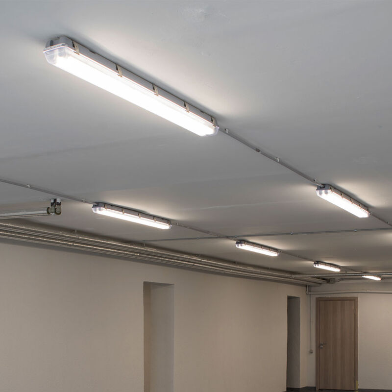 foto del prodotto v tac lampada led per vasca, luce per ambienti umidi, luce per garage, lampada per ingresso, lampada da soffitto, plastica bianca, resistente ai