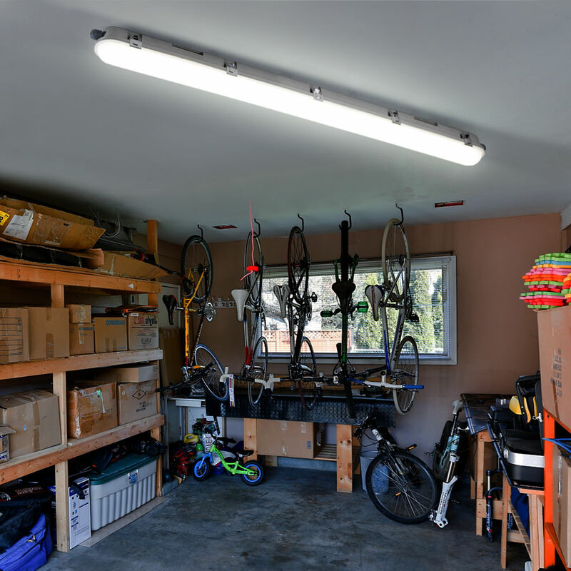 immagine 0 del prodotto v tac lampada led per vasca, luce per garage, lampada per ingresso, luce per ambienti umidi, lampada da soffitto, plastica bianca, resistente ai