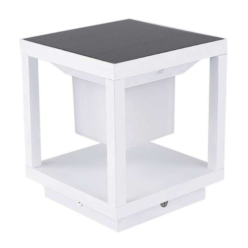 foto del prodotto v tac lampada solare led da terra 2w quadrata con sensore di movimento colore bianco 3000k ip65