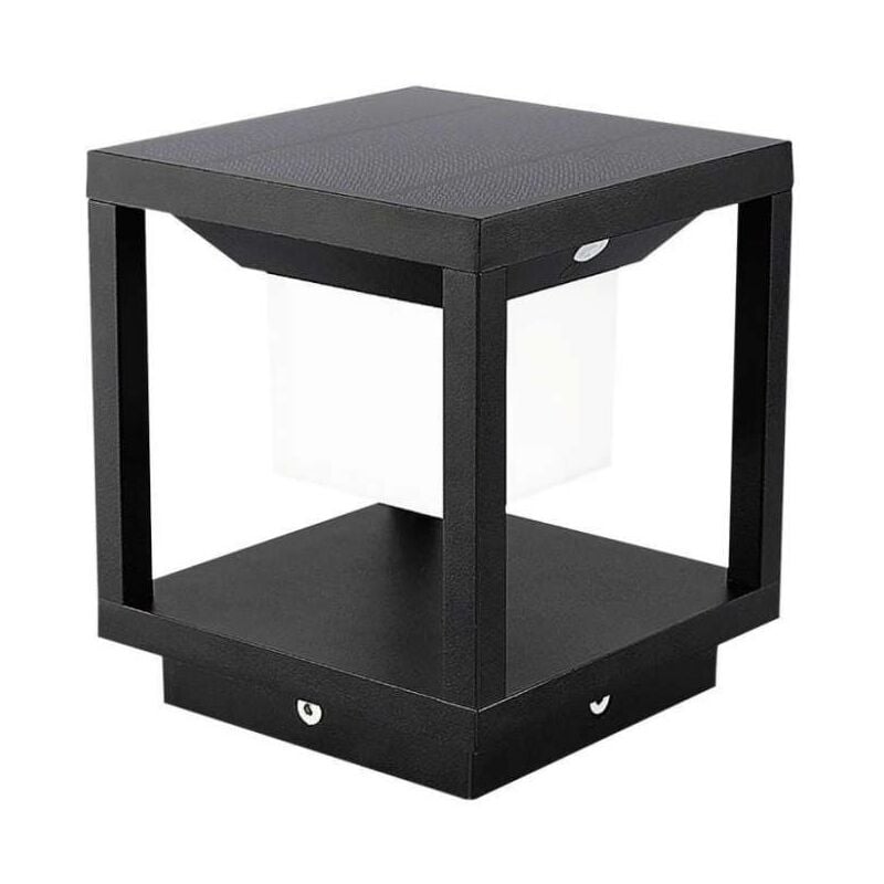 foto del prodotto v tac lampada solare led da terra 2w quadrata con sensore di movimento colore nero 3000k ip65