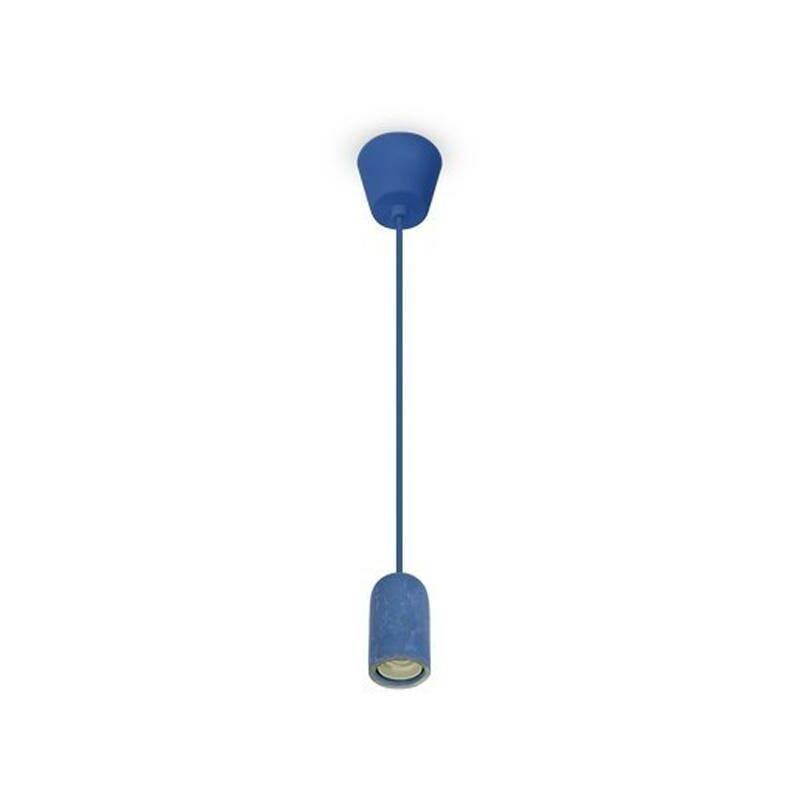 foto del prodotto v tac lampadario con portalampada calcestruzzo blu