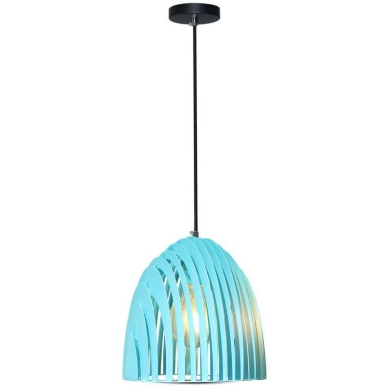 foto del prodotto v-tac lampadario led a campana prismatica metallo portalampada e27 (max 60w) blu