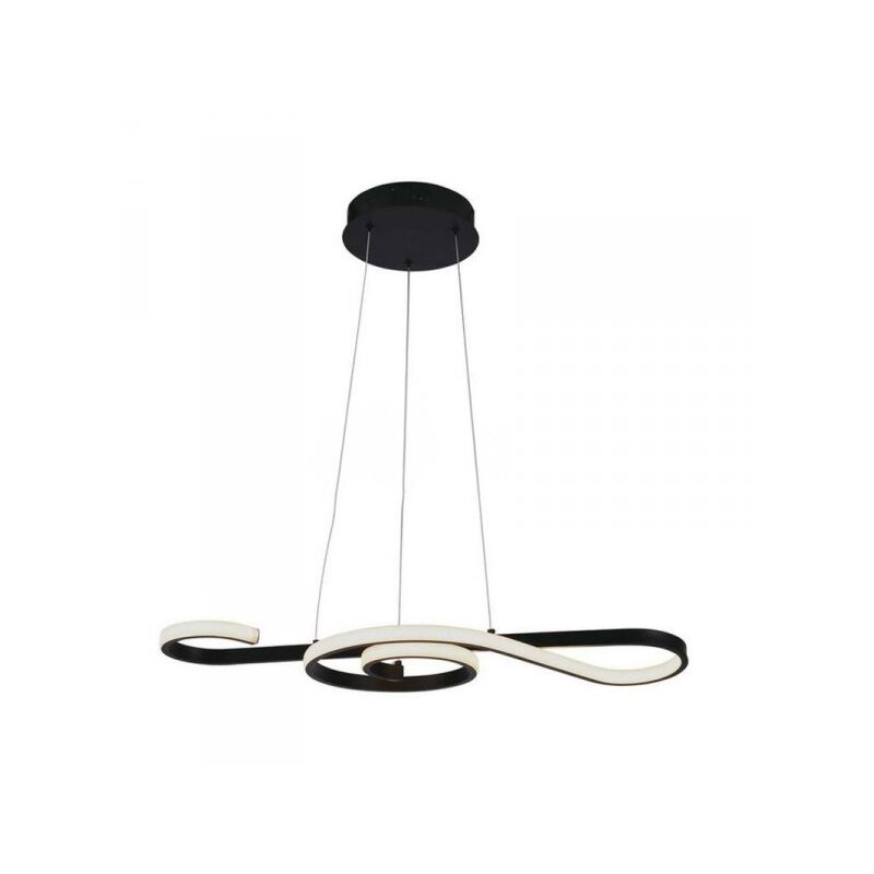 foto del prodotto v tac lampadario led a sospensione 18w 2260lm design moderno circolo spirale lunga 700mm colore nero 3000k sku 8020