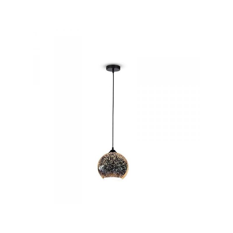 foto del prodotto v tac lampadario led a sospensione campana in vetro colore cromo specchio con effetto 3d diametro 20cm attacco e27 sku 40121