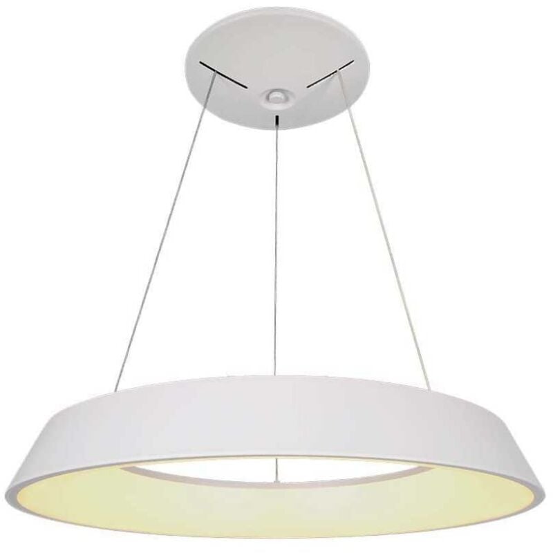 foto del prodotto v-tac lampadario led a sospensione circolare 48w dimmerabile triac in metallo colore bianco 3000k