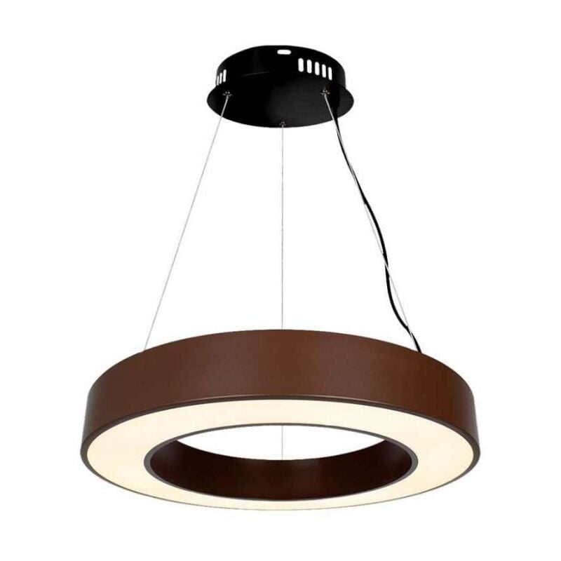 foto del prodotto v tac lampadario led a sospensione circolare 50w dimmerabile triac in metallo colore corten 4000k