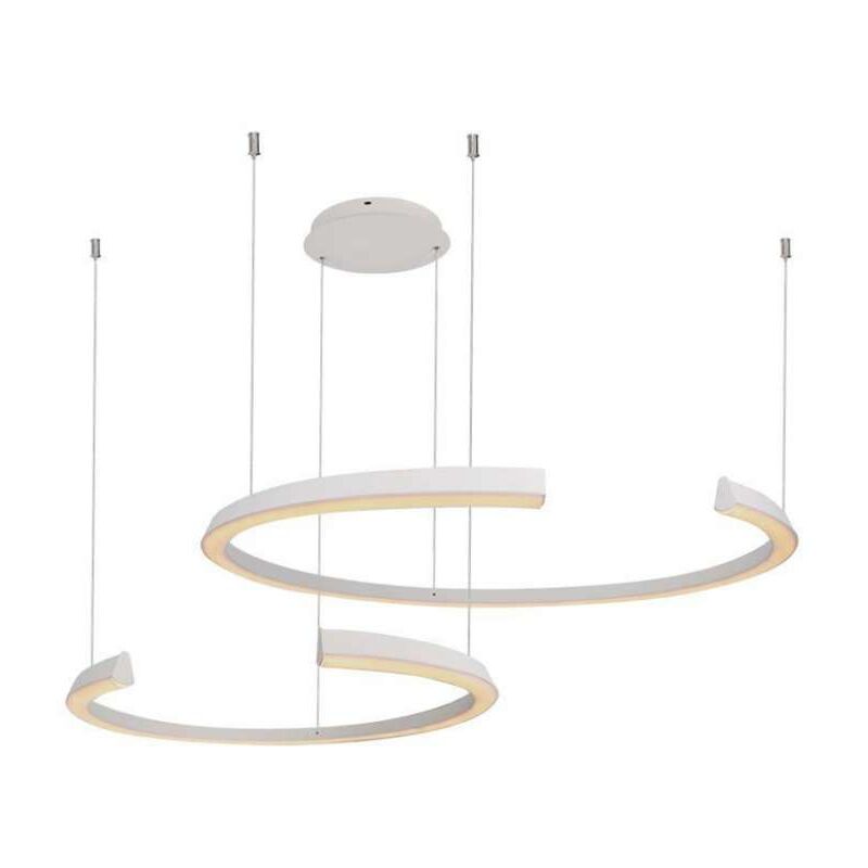 foto del prodotto v tac lampadario led a sospensione con 2 mezzaluna 48w in metallo colore bianco 11080120cm 4000k triac dimmerabile