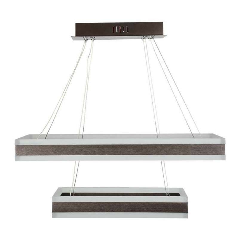 foto del prodotto v tac lampadario led a sospensione con 2 rettangoli 113w metallo caff 3000k dimmerabile